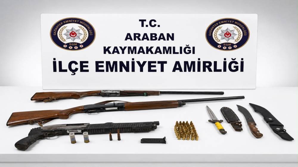 Gaziantep&rsquo;te 3 adet ruhsatsız t&uuml;fek ele ge&ccedil;irildi: 1 g&ouml;zaltı
