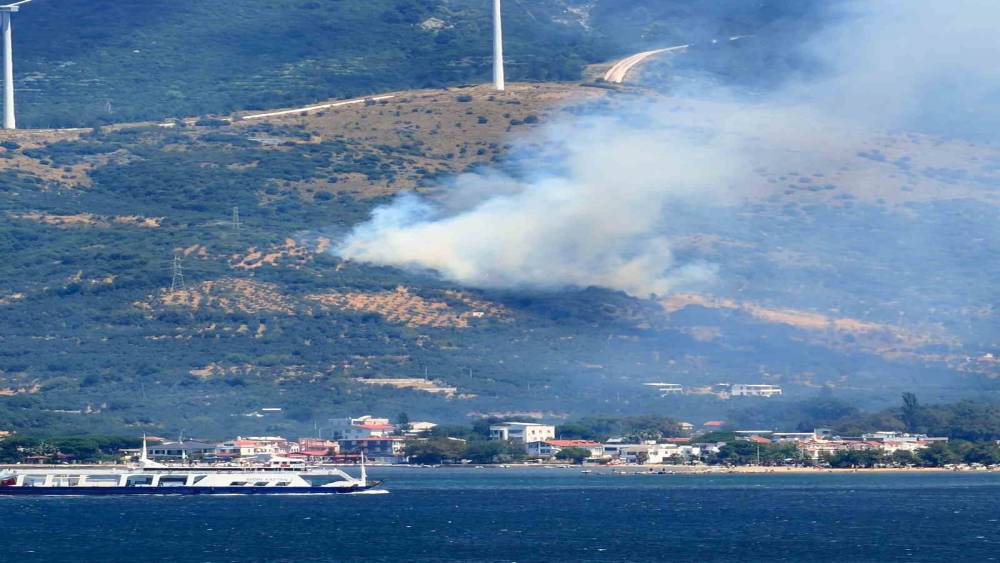Marmara Adası&rsquo;nda orman yangını başladı
