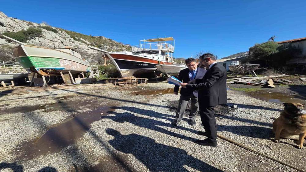 Marmaris Bozburun Tersane b&ouml;lgesinde yatırım alanlarına yerinde inceleme
