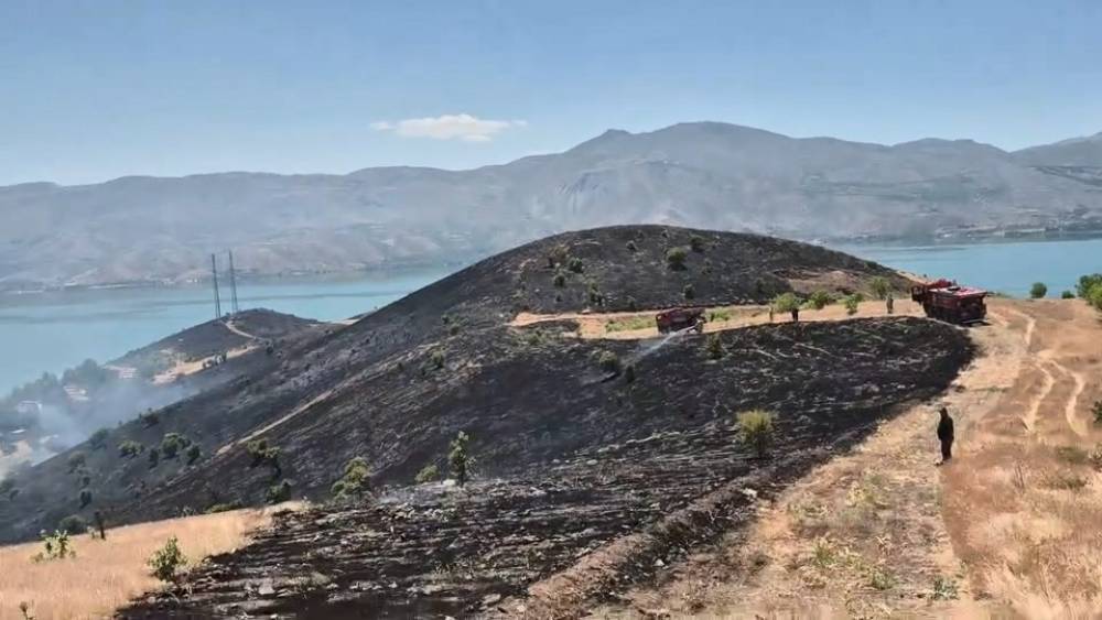 Elazığ&rsquo;da &ccedil;ıkan arazi yangını s&ouml;nd&uuml;r&uuml;ld&uuml;
