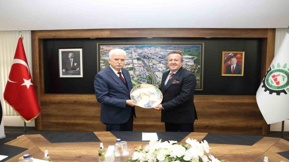 Denizli Ticaret Borsası Y&ouml;netiminden Denizli OSB Y&ouml;netimine tebrik ziyareti
