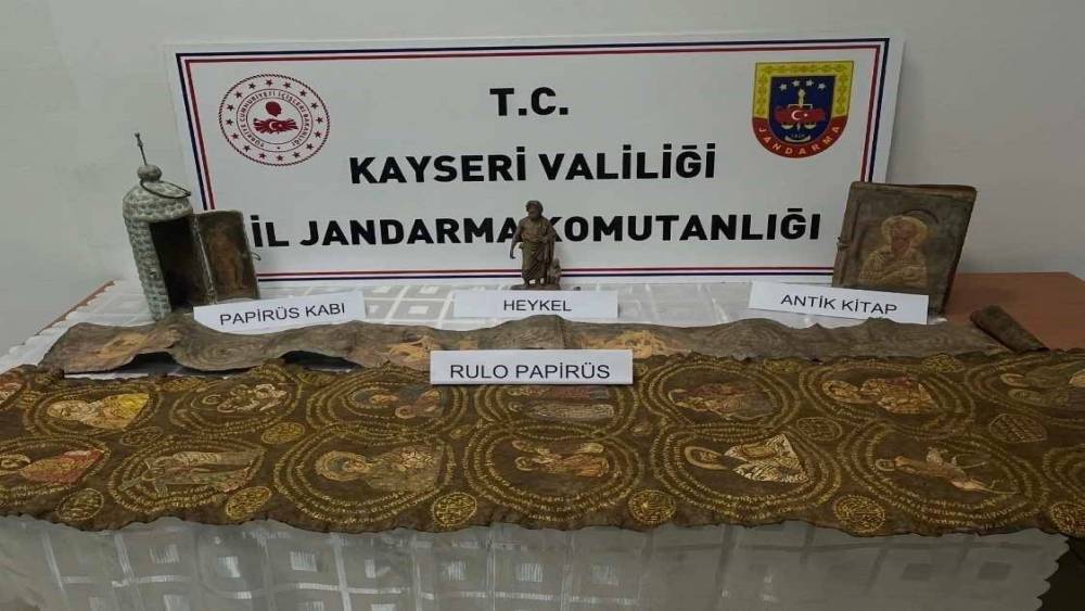Kayseri&rsquo;de tarihi eser operasyonu: 1 g&ouml;zaltı
