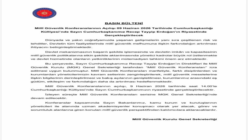Milli G&uuml;venlik Konferansları yarın başlıyor
