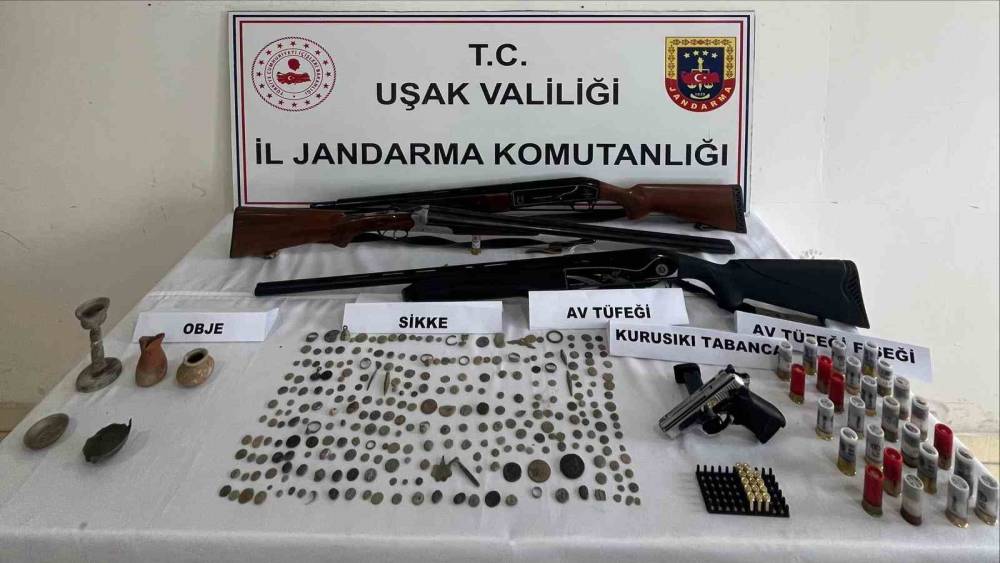 Uşak&rsquo;ta 284 adet sikke ele ge&ccedil;irildi
