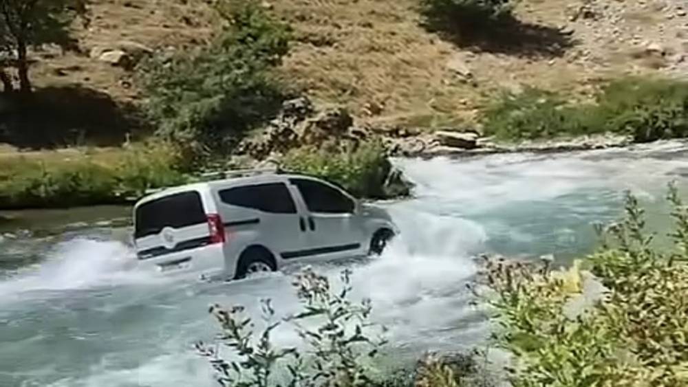 El freni &ccedil;ekilmeyen kamyonet Bah&ccedil;esaray &Ccedil;ayı&rsquo;na u&ccedil;tu
