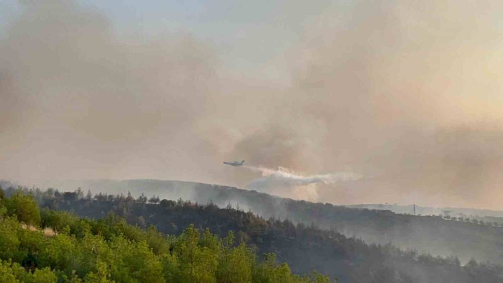 Kula&rsquo;daki orman yangınına havadan ve karadan m&uuml;dahale s&uuml;r&uuml;yor
