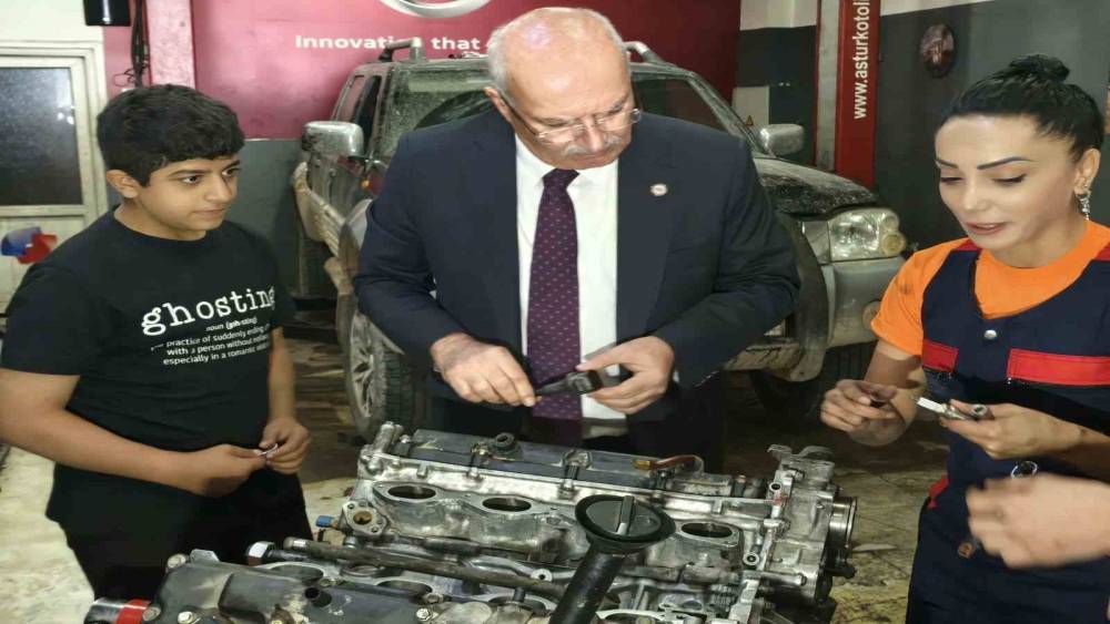 ATO Başkanı Baran, Şaşmaz&rsquo;da kadın motor ustası Kuş&ccedil;u&rsquo;yu ziyaret etti
