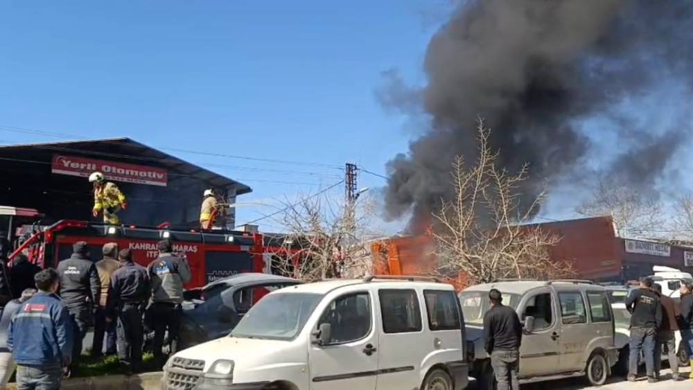 Kahramanmaraş&rsquo;ta sanayi sitesinde yangın

