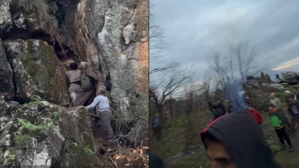 Derecik&rsquo;te dağda mahsur kalan gen&ccedil; kurtarıldı
