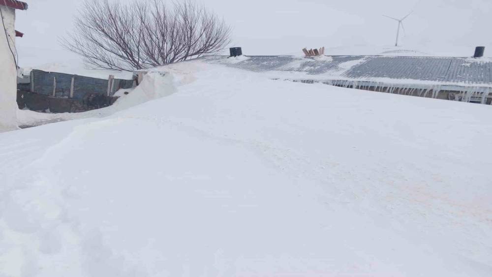 Taşlı&ccedil;ay&rsquo;da kar yığınları evlerin boyuna ulaştı
