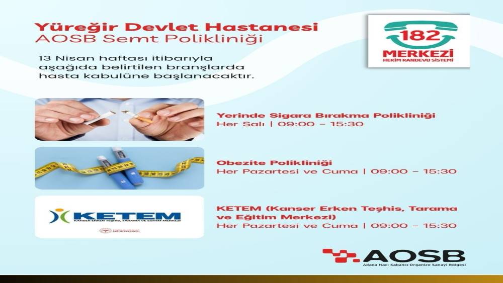 AOSB Semt Polikliniği&rsquo;nde hizmet yelpazesi genişliyor
