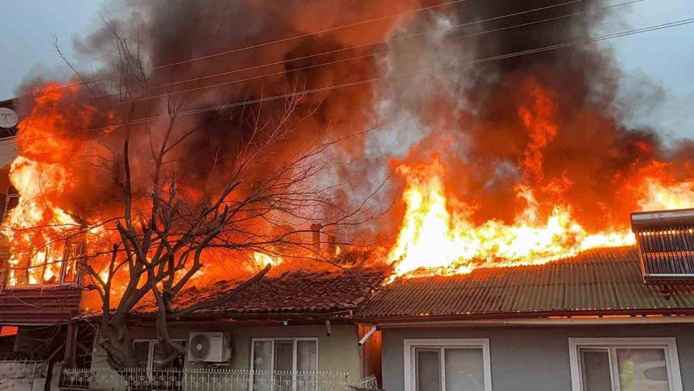 Kediler &uuml;ş&uuml;mesin diye yakılan soba faciaya d&ouml;n&uuml;şt&uuml;: İki ev k&uuml;le d&ouml;nd&uuml;
