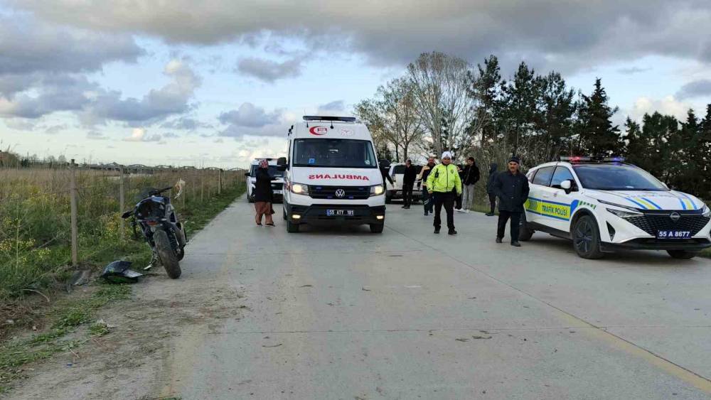 Bafra&rsquo;da motosiklet kazası: 1 yaralı
