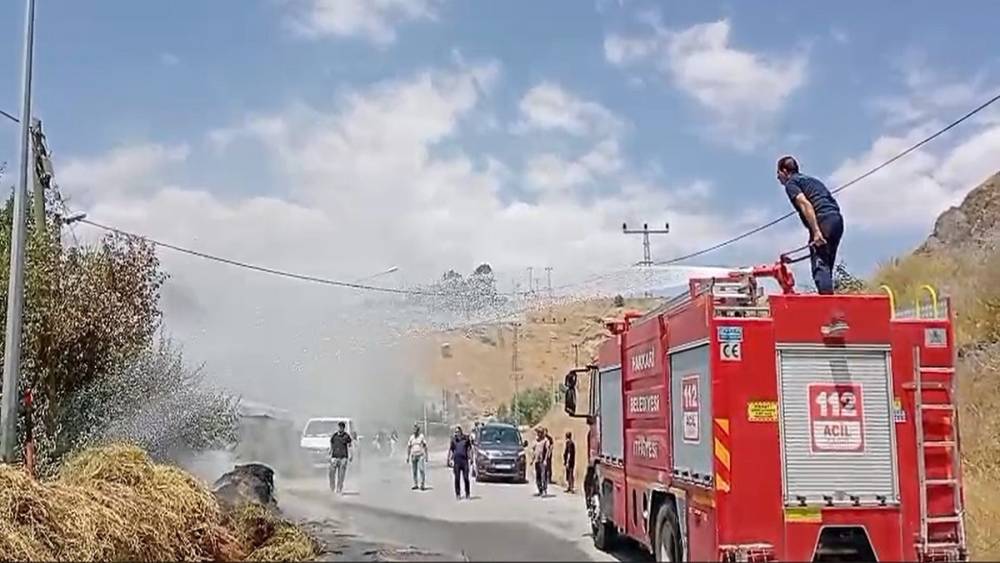 Hakkari&rsquo;de saman balyaları alevlere teslim oldu
