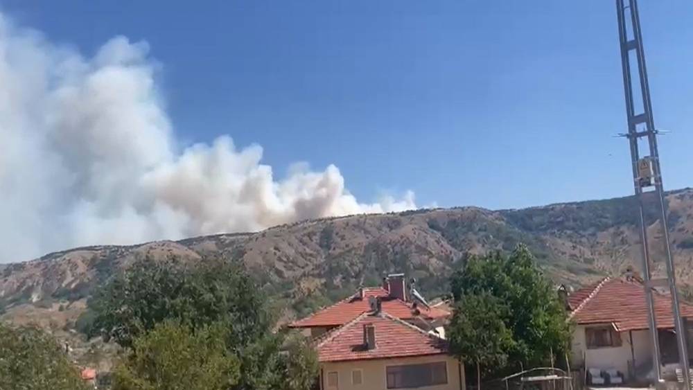 Ankara-&Ccedil;ankırı sınırında orman yangını
