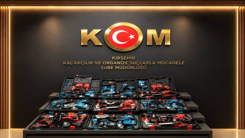 Kırşehir&rsquo;de g&uuml;mr&uuml;k ka&ccedil;ağı 88 par&ccedil;a matkap ve testere seti ele ge&ccedil;irildi
