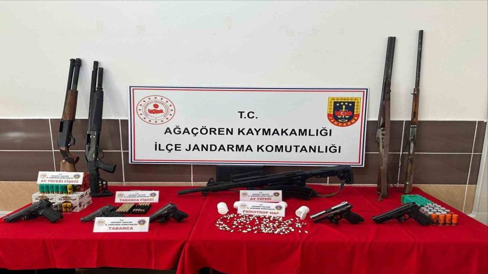 Aksaray&rsquo;da jandarmadan uyuşturucu ve ka&ccedil;ak silah operasyonu: 7 g&ouml;zaltı
