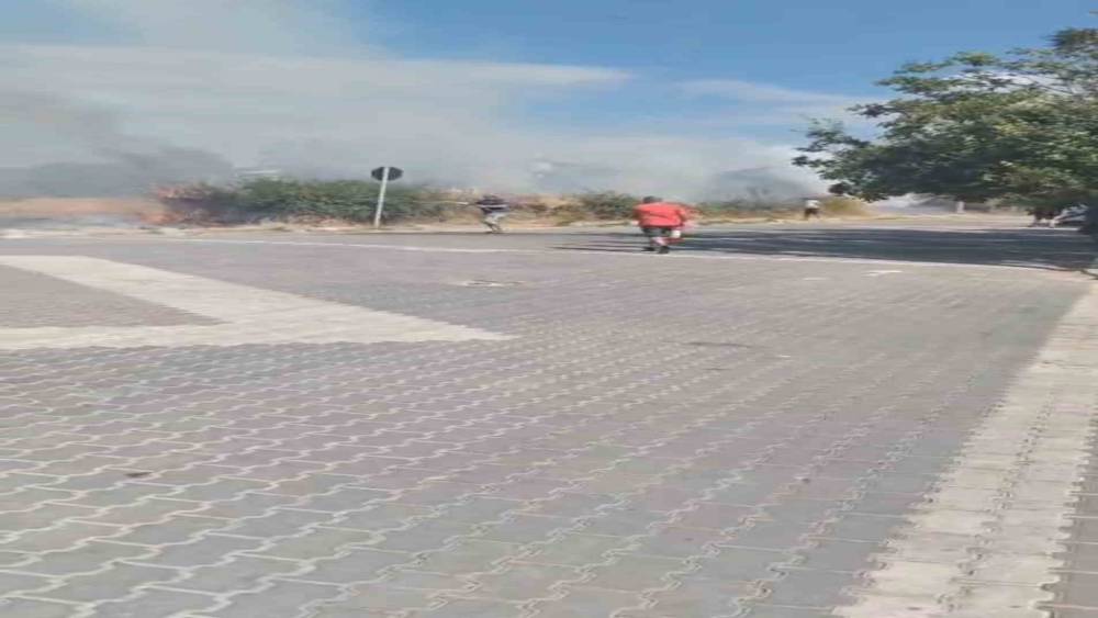Trafonun patlaması sonucu &ccedil;ıkan yangın tatilcilere panik yaşattı
