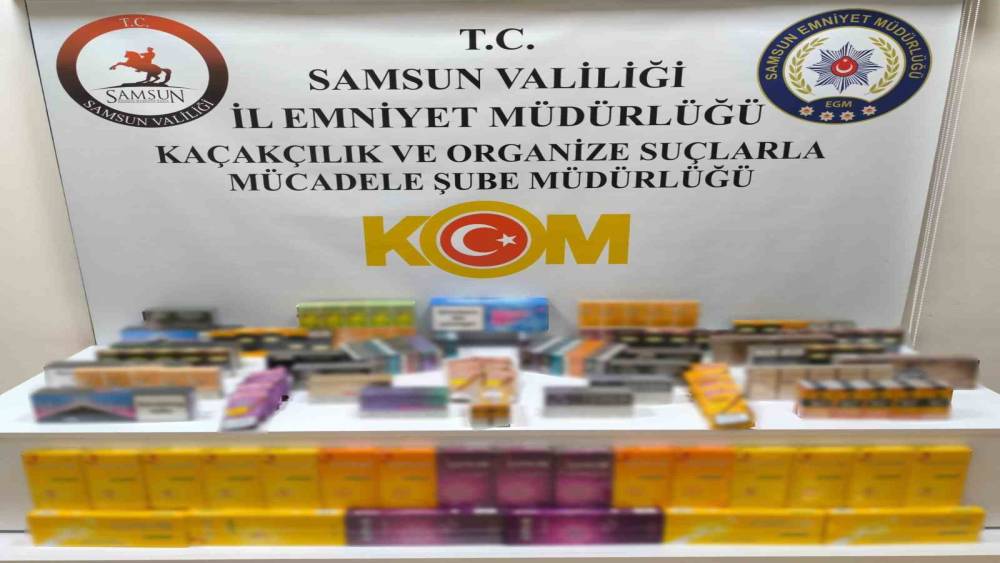 Bafra&rsquo;da 500 paket ka&ccedil;ak sigara ele ge&ccedil;irildi
