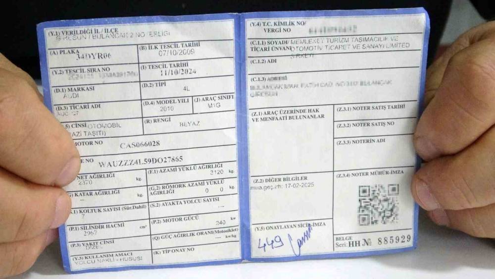 Galeriden noter satışıyla alınan l&uuml;ks cipe g&uuml;mr&uuml;k şoku
