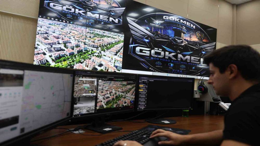 Konya&rsquo;da g&uuml;venlik g&ouml;ky&uuml;z&uuml;ne taşındı, yapay zeka destekli "G&Ouml;KMEN" 7/24 g&ouml;revde
