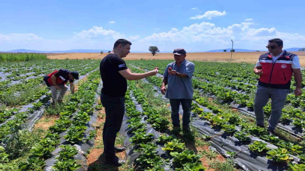 Aslanapa&rsquo;da &ccedil;ilek ve biber &uuml;reticisine ziyaret
