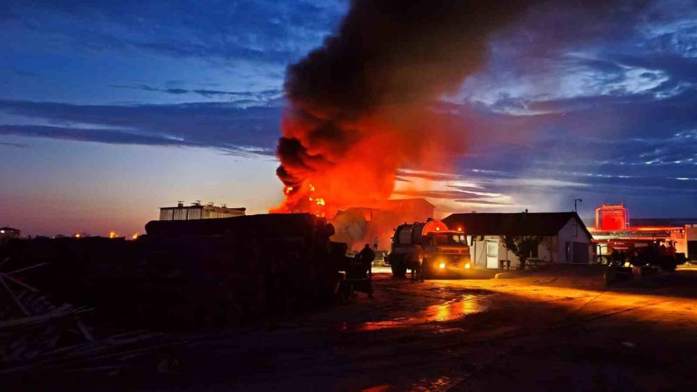 Edirne&rsquo;de kereste fabrikasında yangın
