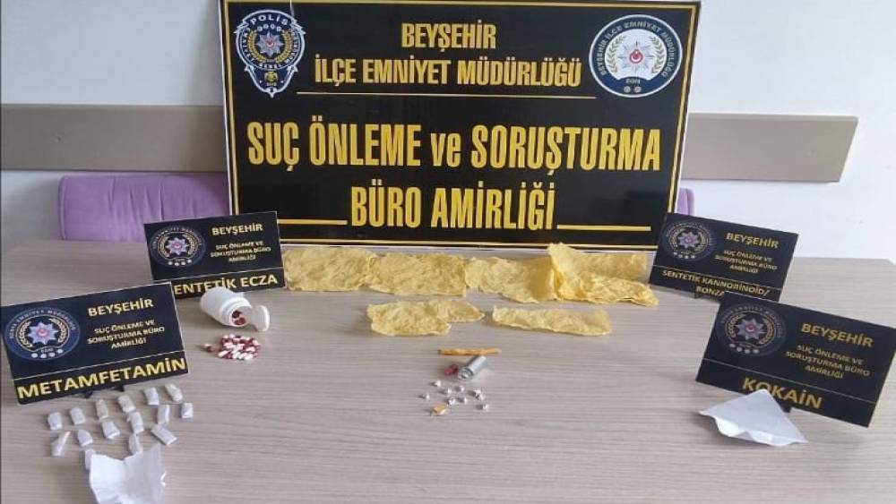 Beyşehir&rsquo;deki uyuşturucu operasyonunda 2 ş&uuml;pheli tutuklandı
