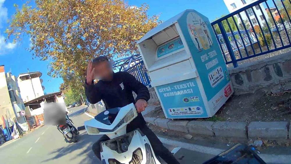 Hem kuralsız, hem ehliyetsiz: Kuryeye &ccedil;arpıp ka&ccedil;tığı anlar kameraya yansıdı
