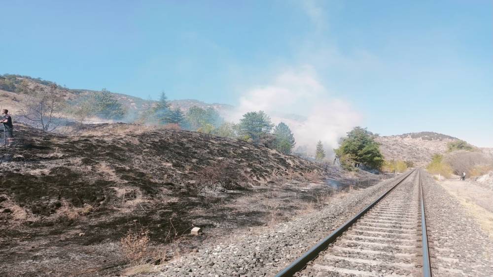 Çankırı’da çıkan ot yangını büyümeden söndürüldü
