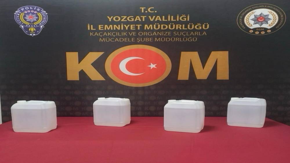 Yozgat&rsquo;ta 20 litre etil alkol ele ge&ccedil;irildi
