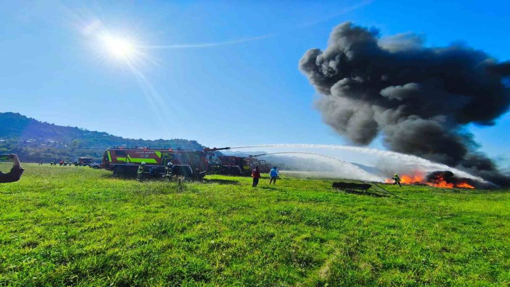 Ordu-Giresun Havalimanı&rsquo;nda u&ccedil;ak kazası ve yangın tatbikatı

