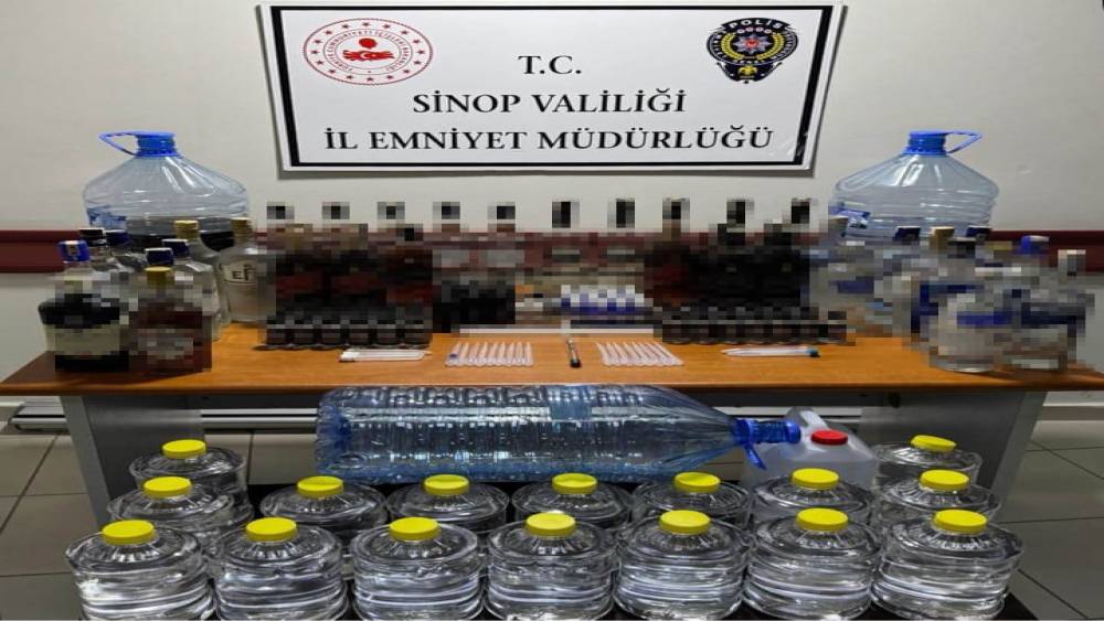 Sinop&rsquo;ta litrelerce ka&ccedil;ak &uuml;r&uuml;n ele ge&ccedil;irildi
