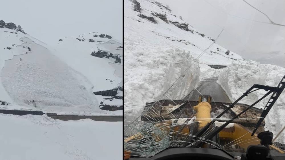 Hakkari&rsquo;de d&uuml;şen &ccedil;ığ g&ouml;r&uuml;nt&uuml;lendi

