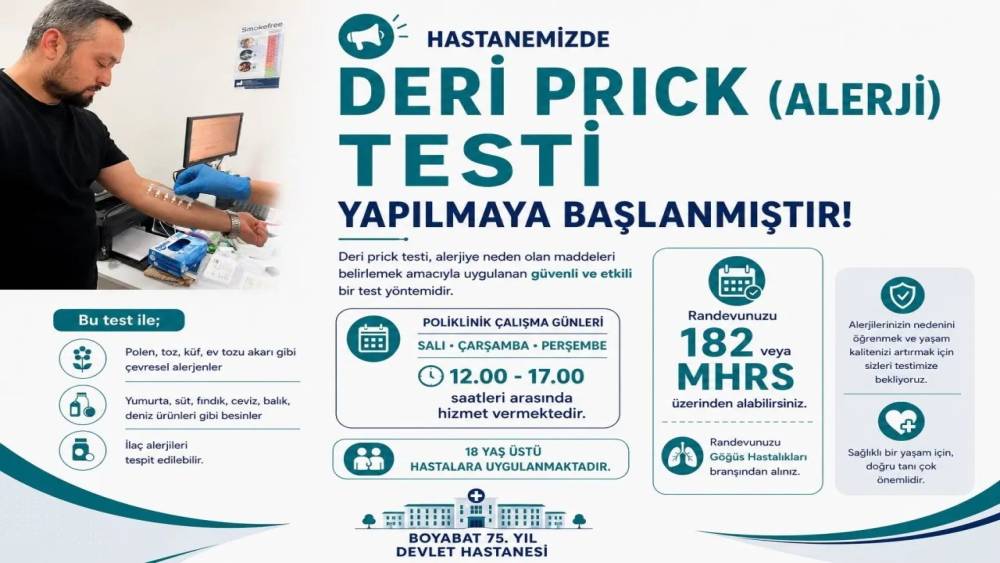 Boyabat&rsquo;ta modern alerji tanı hizmeti hayata ge&ccedil;ti

