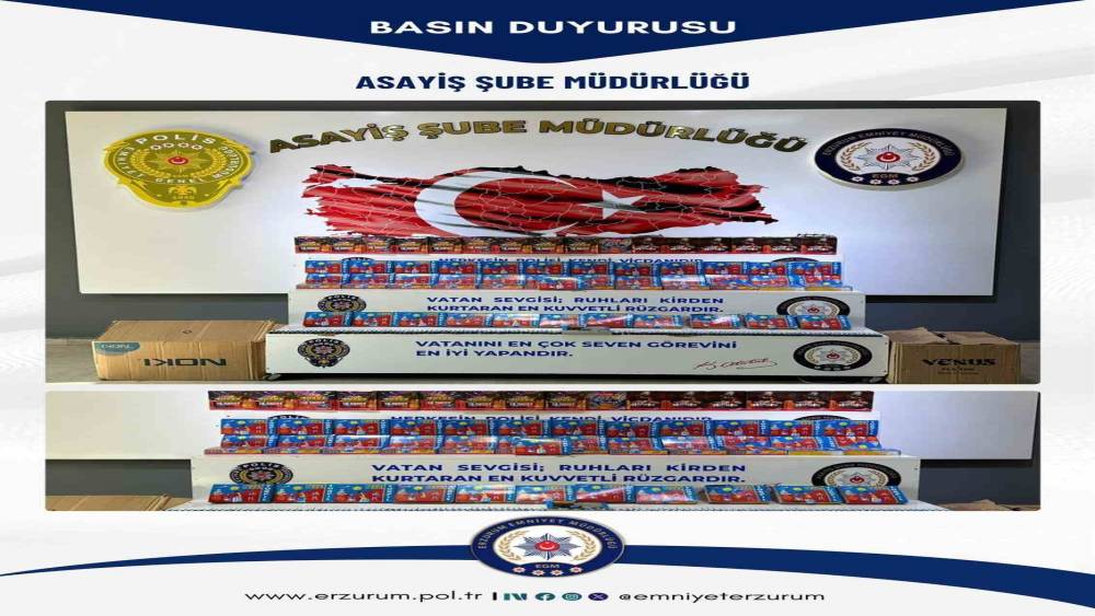 Erzurum&rsquo;da polis ve zabıtadan piroteknik operasyon
