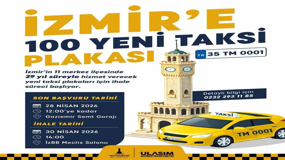 İzmir&rsquo;de 11 il&ccedil;eye 100 taksi plakası i&ccedil;in ihale başvuruları devam ediyor
