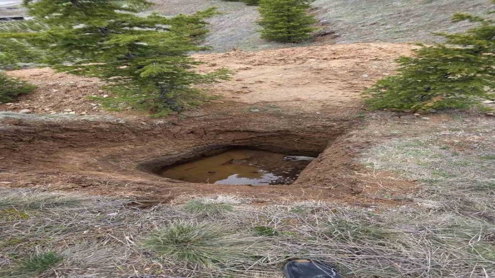 Ankara&rsquo;da ka&ccedil;ak kazının yapıldığı &ccedil;ukura d&uuml;şen k&ouml;pek kurtarıldı
