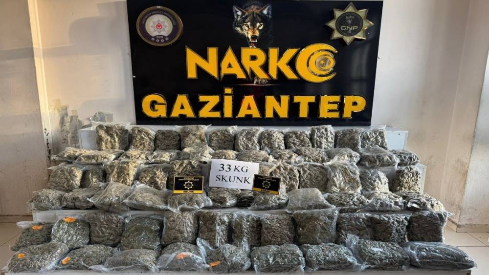 Gaziantep&rsquo;te 34 kilo uyuşturucu ele ge&ccedil;irildi: 1 tutuklama
