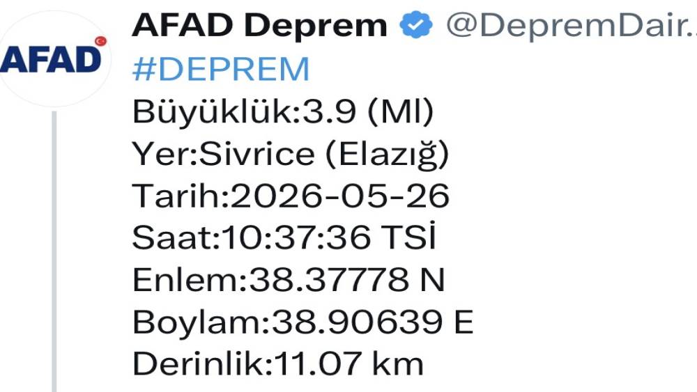 Elazığ&rsquo;da bir deprem daha
