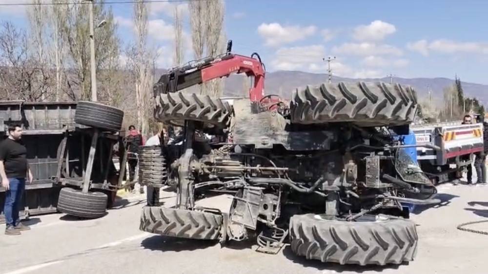 Tokat&rsquo;ta g&uuml;bre y&uuml;kl&uuml; trakt&ouml;r devrildi

