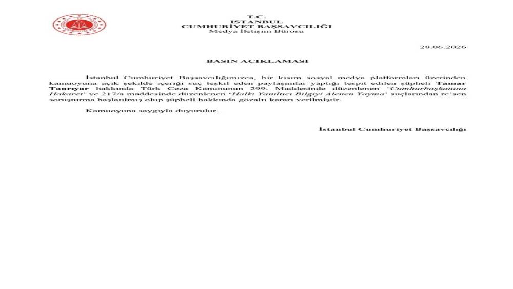 Tamar Tanrıyar hakkında sosyal medya paylaşımları nedeniyle g&ouml;zaltı kararı
