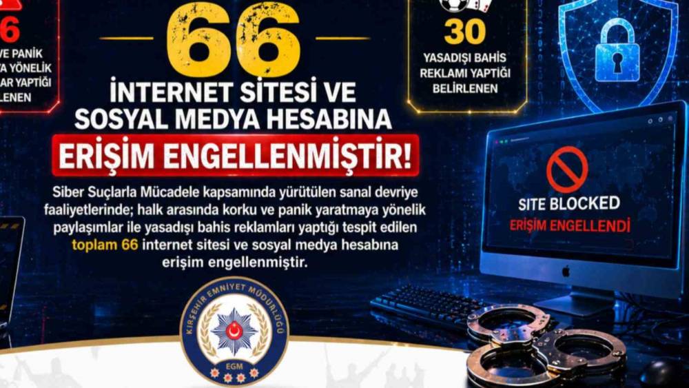Kırşehir&rsquo;de bazı internet sitesi ve sosyal medya hesabına erişim engellendi
