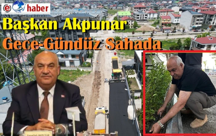 Başkan Akpunar&rsquo;dan Aziziye'ye Gece-G&uuml;nd&uuml;z Hizmet