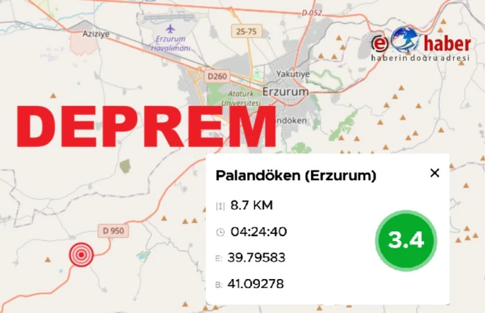 Erzurum Paland&ouml;ken'de Deprem Oldu !